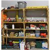 WOODEN STORAGE RACK W/ CONTENTS INCL: FASTENERS,