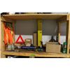 Image 2 : WOODEN STORAGE RACK W/ CONTENTS INCL: FASTENERS,