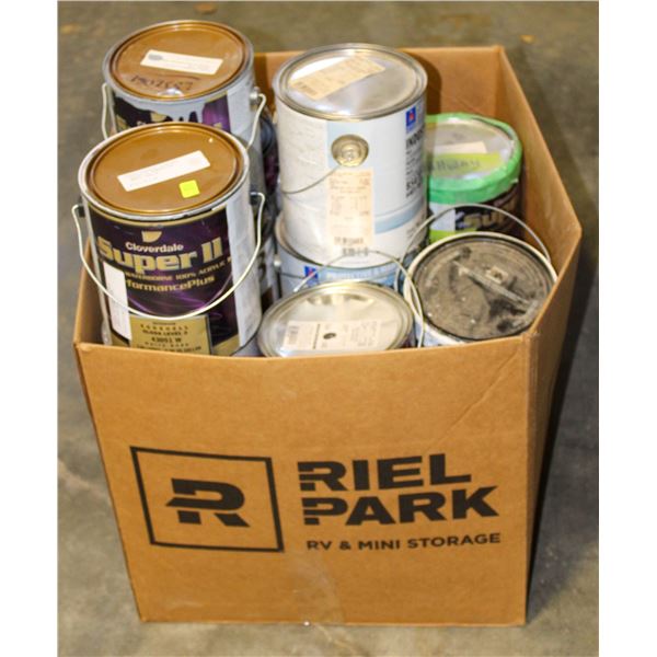 BOX OF ASSORTED INTERIOR PAINTS