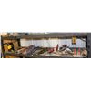 Image 1 : CONTENTS OF SHELF INCL: 10 TOOLS, LEVELS, TROWELS,