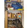 RACK W/ CONTENTS INCL: TARPS, AIRLINES, RUBBER