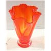 DECOR BRIGHT ORANGE DESIGN GLASS VASE 14 CM