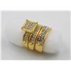 Image 1 : GOLD TONE LADIES WHITE ZIRCONIA 3 RING SET SZ 8