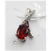 Image 1 : #26-NATURAL RHODOLITE GARNET & CZ PENDANT