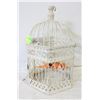 Image 1 : HANGING METAL BIRDCAGE AND BIRD DECORATION