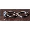 Image 2 : 4)  WEDDING SET 2 PCE, HALO STYLE WHITE CZ WITH