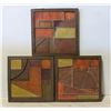 Image 1 : 3 METAL ABSTRACT PICTURES 11x11 INCHES
