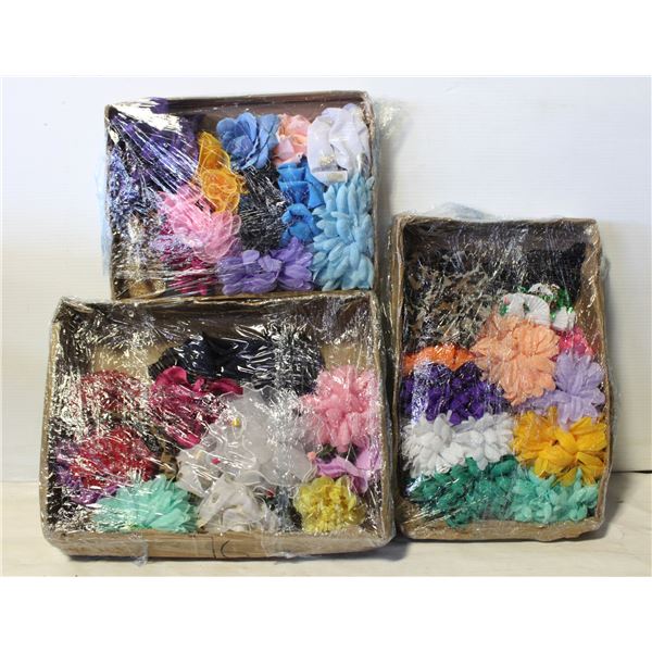 3 FLATS OF NEW HAIR ACCESSORIES