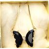 Image 1 : 5) GOLD TONE BLACK & CLEAR CZ BUTTERFLY PENDANT