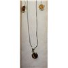 Image 1 : 6) SILVER TONE WITH NATURAL TIGER'S EYE DROP