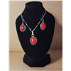 Image 1 : 13) COORDINATING SET OF NATURAL RED CORAL