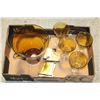 FLAT OF AMBER GLASS UNCLAIMED