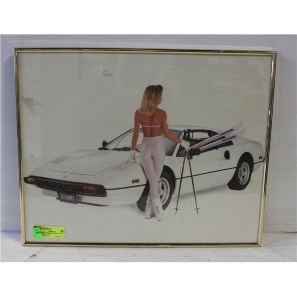 VINTAGE FERRARI SKI BUNNY WALL DISPLAY