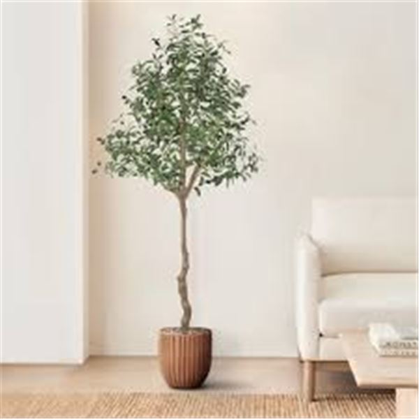 NEW IN BOX APPROX 6FT ARTIFICIAL OLIVE TREE DECOR