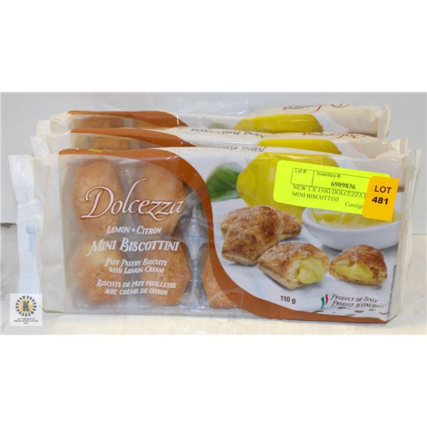NEW 3 X 110G DOLCEZZA LEMON MINI BISCOTTINI