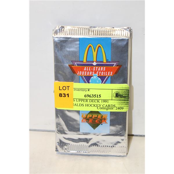 5 PACKS UPPER DECK 1991 MCDONALDS HOCKEY CARDS