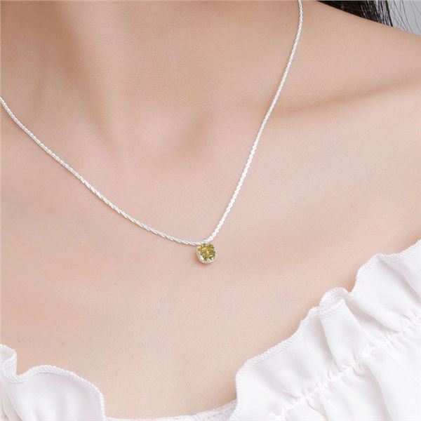 2 CT GRA CERTIFIED ROUND BRILLIANT 925S NECKLACE