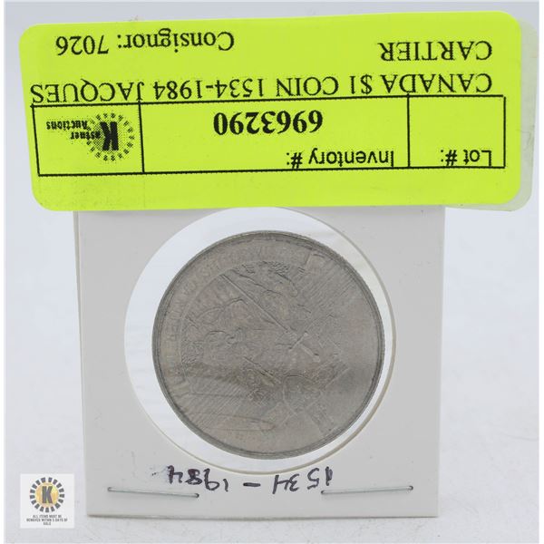 CANADA $1 COIN 1534-1984 JACQUES CARTIER