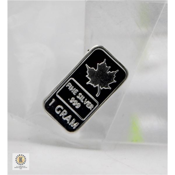 1 GRAM SILVER MAPLE BAR