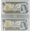 Image 1 : TWO 1973 UNCIRCULATED ONE DOLLAR BILLS IN