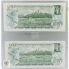 Image 2 : TWO 1973 UNCIRCULATED ONE DOLLAR BILLS IN