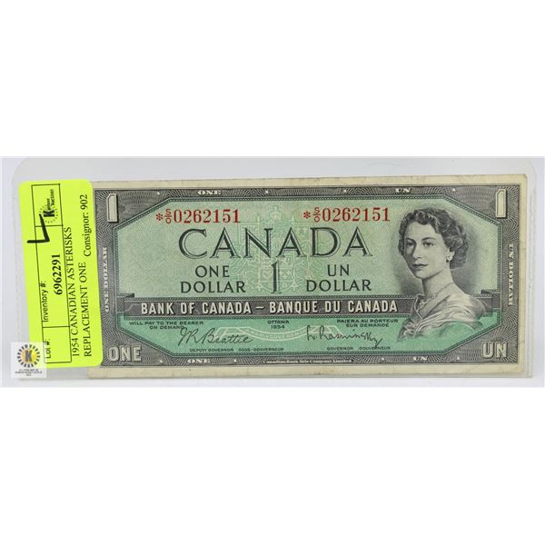 1954 CANADIAN ASTERISKS REPLACEMENT ONE
