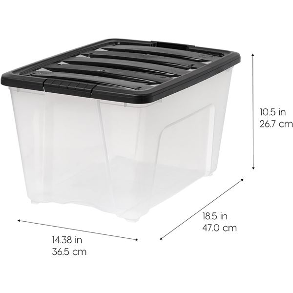 NEW 3 PACK IRIS USA 30L STORAGE TOTES WITH LIDS