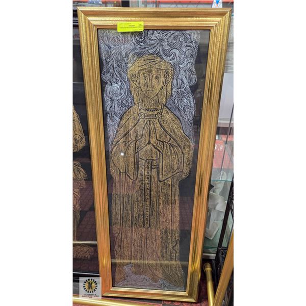 VINTAGE BRASS RUBBING LONDON 15" X 39.5"