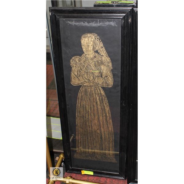 VINTAGE BRASS RUBBING LONDON 15" X 39.5"