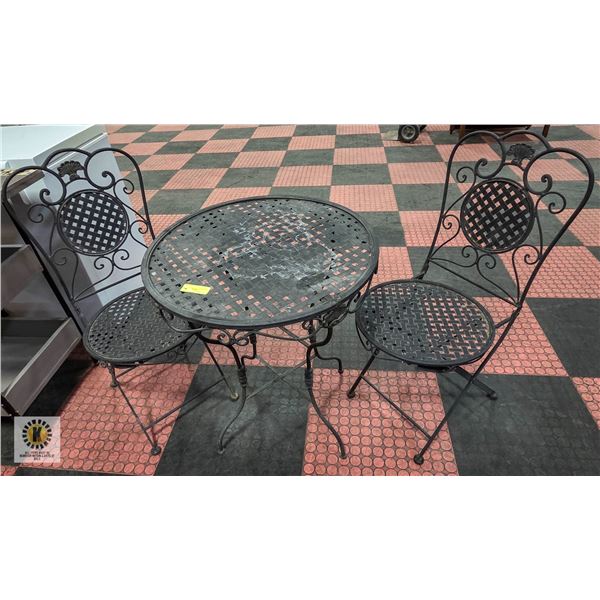 METAL PATIO TABLE WITH 2 CHAIRS-ESTATE