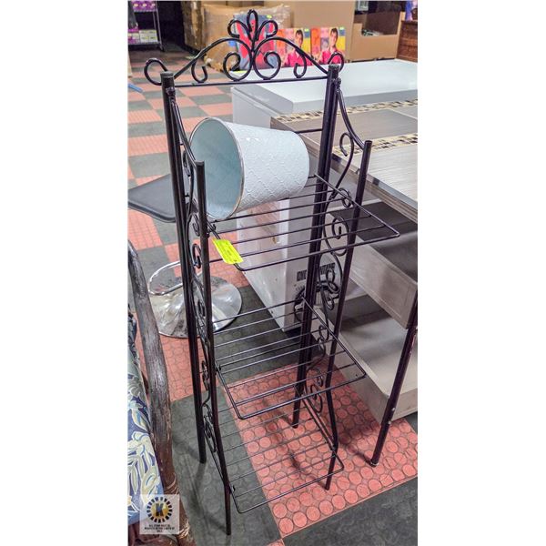 3 TIER FOLDING METAL PLANT STAND WITH PLANT HOLDER