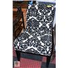 Image 1 : OFFWHITE/BLACK ARMLESS ACCENT CHAIR