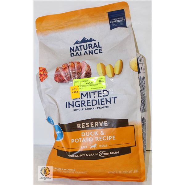 NEW 4LB PUPPY DOG FOOD- NATURAL