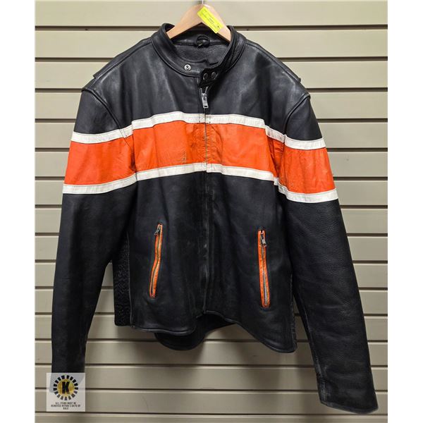 LEATHER / LINED BIKE JACKET SIZE 52
