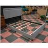 Image 1 : QUEEN SIZE GREY FABRIC NAIL HEAD BED