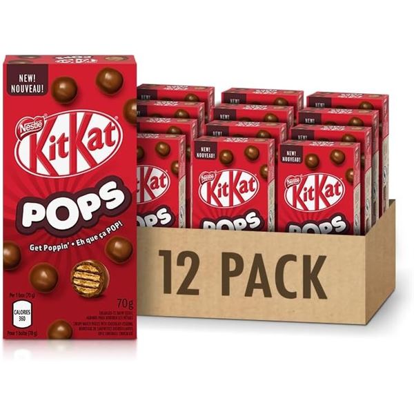 NEW CASE WITH 12 X 70G BOXES OF KIT KAT POPS