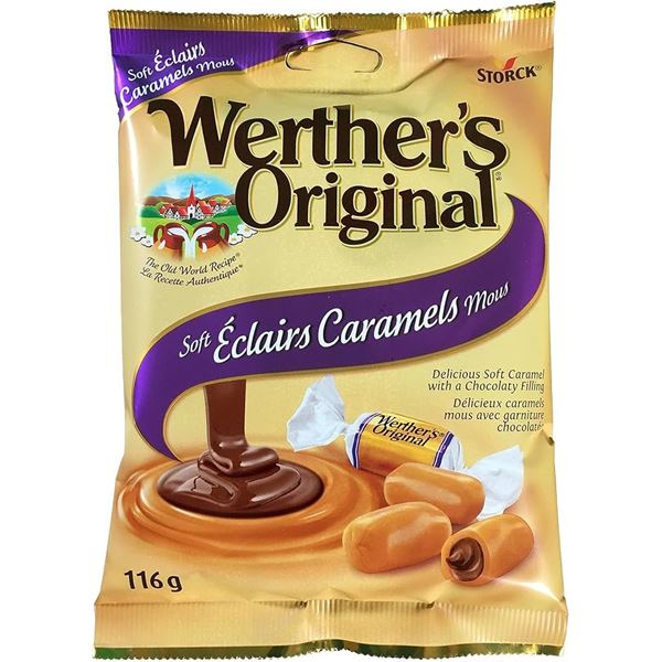 NEW CASE WITH 12 X 116G BAGS OF WERTHER'S ORIGINAL