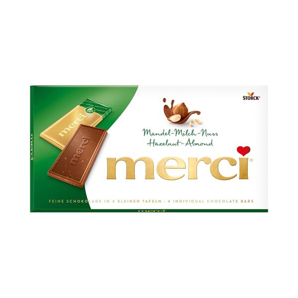 NEW CASE WITH 15 X 100G BARS OF MERCI HAZELNUT