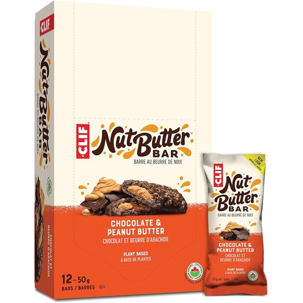 NEW CASE WITH 12 X 50G CLIF NUT BUTTER BARS