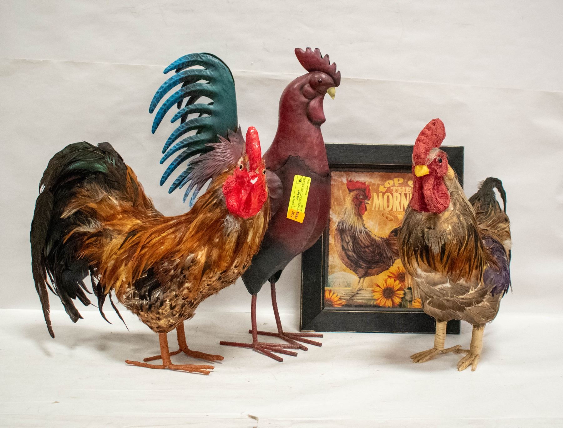 Rooster Collection ROOSTERS COLLECTION. 1 METAL, 2 STUFFED,