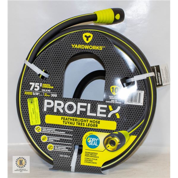 NEW YARDWORKS PROFLEX 75FT FEATHERLIGHT