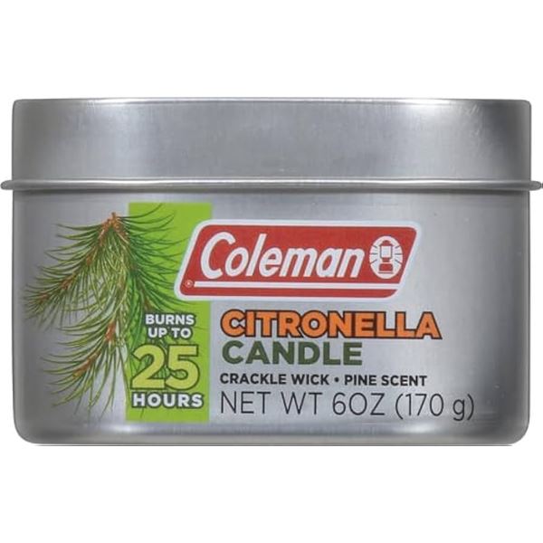 NEW CASE OF 6 COLEMAN CRACKLE WICK PINE SCENT