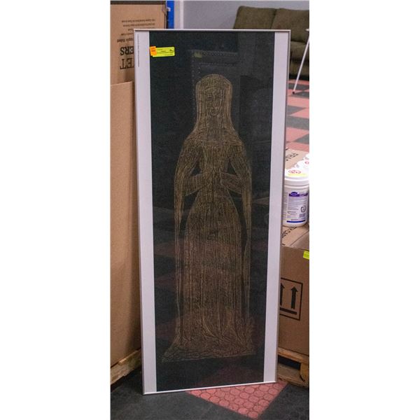 VINTAGE BRASS RUBBING LONDON 19" X 47.5"