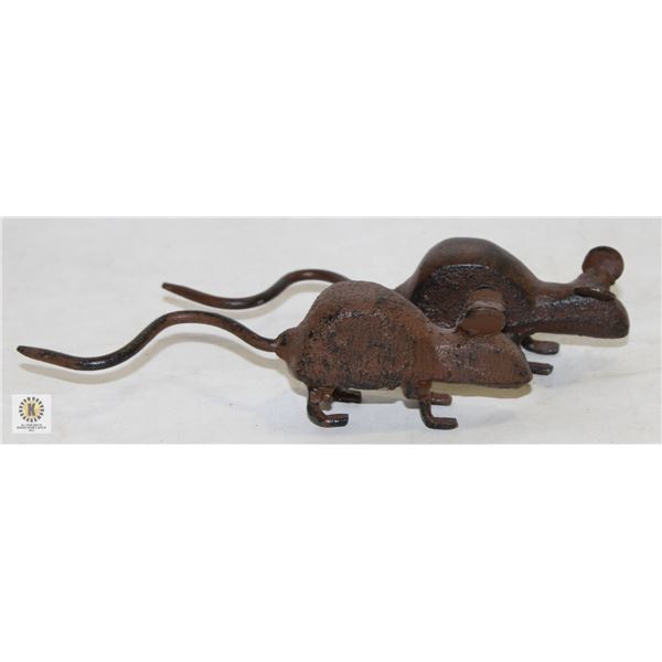 PAIR OF IRON MICE 4" LONG