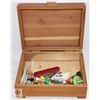 Image 2 : WOODEN JEWELRY BOX WITH ESTATE CONTENTS