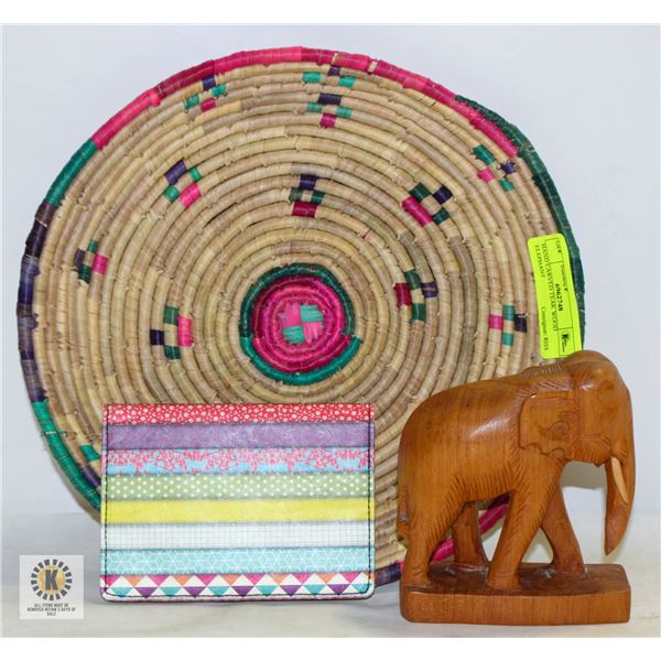 HAND CARVED TEAK WOOD ELEPHANT H-5 INCH SOLD WITH