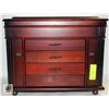 Image 1 : LARGE TABLE TOP WOODEN JEWELRY BOX W/ LOCKING