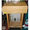 Image 1 : WOODEN ROLLING KITCHEN STAND 2 FOLD-DOWN SIDES