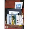 Image 1 : ESTATE BOX WITH VARIETY OF WALL ART INCL.