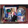 BOX WITH DESK/OFFICE SUPPLIES INCL. DESK FAN,